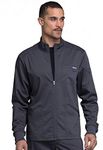 Cherokee Men Warm up Scrub Jacket with Zip Front WW320, S, Pewter