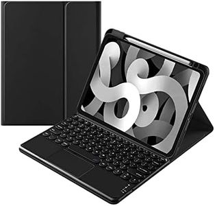 iPad 10th Generation Keyboard Case - Touchpad Detachable Keyboard with Pencil Charging Holder - iPad 10 2022 10.9 inch Slim Leather Folio Smart Cover (Black)