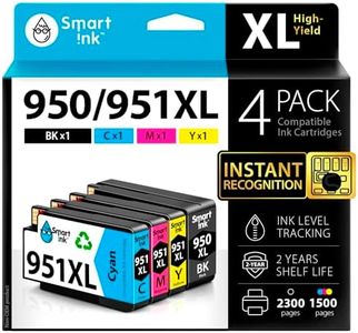 Smart Ink Compatible Ink Cartridge Replacement for HP 950XL 951XL High Yield 4 Pack (Black&C/M/Y) Ink Cartridges High Capacity for HP Officejet 8100 8600 8610 8620 8630 8640 8660 8615 8625 251DW 276DW