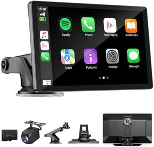 9" Wireless Apple Carplay Screen for Car with 4K Dash Cam, Portable Apple Carplay & Android Auto with 1080p Backup Camera DVR, Voice Control/GPS Navigation/Mirror Link/BT, Pallet of Product