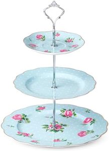 BTaT- 3 Tier Dessert Stand, Afternoon Tea Stand, Porcelain Dessert Tower, 3 Tier Tea Sandwich Stand, Tiered Plate Stand, Tiered Plate Stand, Tea Party Tray 3 Tier