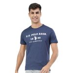 U.S. POLO ASSN. Men Comfort Fit Brand Print I683 T-Shirt - Pack of 1 (DENIM MELANGE XL)