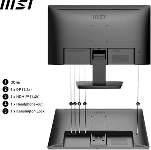 MSI PRO MP223 E2 21.45" Full HD Office Monitor – 100Hz, Tilt Adjustable