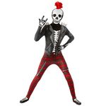 Morphsuits Skeleton Costume Kids, Punk Skeleton Bodysuit for Kids, Kids Skeleton Costume, Boys Skeleton Costume, Skeleton Halloween Costumes for Kids, Scary Skeleton Costumes for Boys L