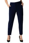 Roman Originals Work Trousers for Women UK Ladies Office Smart Stretch Suit Pants Cigarette Straight Leg Tailored High Elasticated Waist Tapered Ankle Grazer Slim - Regular Navy (28 inch) - Size 14