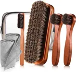 7 Pcs Horsehair Shine Shoes Brush Kit Polish Dauber Applicators Cleaning Leather Shoes Boots Care Brushes Suede Cleaner Brush with Microfiber Shoe Cloth(7 Pcs Style C)