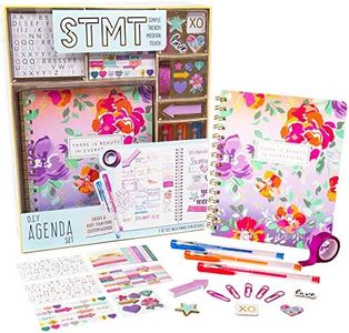 STMT DIY Agenda Set by Horizon Group USA, Decorate Your Ultimate Planner/Organizer/Diary with Debossed & Regular Stickers, Sticky Notes & Glitter Tape. Gel Pens & Paper Clips Included