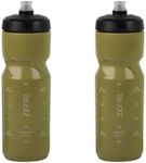 ZEFAL Pack Sense Soft 80 Bicycle and Mountain Bike Water Bottle - Two Odourless Soft Sports Bottles - BPA Free Water Bottle - Silicone Teat - Olive Green, 2 x 800 ml