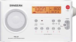 Sangean PR-D7 AM/FM Digital Rechargeable Portable Radio (White)