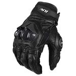 ILM Air Flow Leather Motorcycle Gloves Touchscreen for Men and Women Model-GRC01 (S, Black)