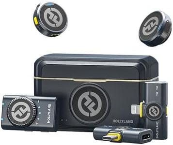 Hollyland Lark M2 Wireless Lapel Microphone Combo for iPhone, Android, Camera, PC and Laptop, Lightning, USB-C, 48Khz, 24-bit, 1000ft Range, Noise Cancelling, 40 Hour Battery