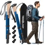 TREKOLOGY Trekking Poles – Lightweight, Adjustable Hiking Sticks for Men & Women – Durable Aluminum, Compact & Foldable with Comfortable Grip – Perfect for Hiking, Walking & Seniors, TREKZ XE (Blue)