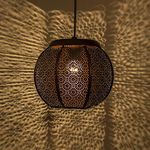 Homesake® Classic Fancy Moroccan, Hanging Pendant Light | Living Room, Bedroom, Hall, Indoor Outdoor Jhumar Lighing | Home Decor Items, Diwali Decoration Items for Home Decor - Pack of 1(Copper Round)