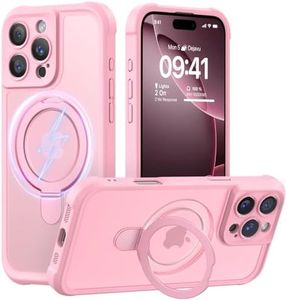 MOCCA Design for iPhone 16 Pro Max Case with Magnetic Invisible Stand [Full Camera Protection] [Compatible with Magsafe] Military Drop Shockproof Translucent Matte Phone Case Cover 6.9",Pink