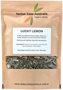 Herbal Teas Australia Organic 'LUCKY LEMON' Tea 50gm - Organic Herbal Tea with Lemon Myrtle/min 100 cups from every packet