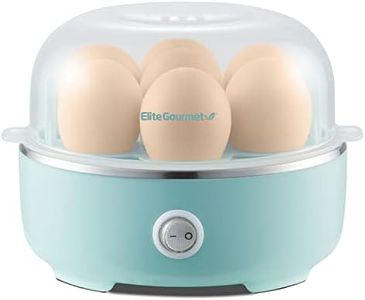 Elite Gourmet EGC115M Easy Egg Cooker Electric 7-Egg Capacity, Soft, Medium, Hard-Boiled Egg Cooker with Auto Shut-Off, Measuring Cup Included, BPA Free, Retro Mint