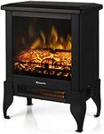 TURBRO Suburbs TS17 Compact Electric Fireplace Stove, 18” Freestanding Stove Heater with Realistic Flame - CSA Certified - Overheating Safety Protection - for Small Spaces - 1400W