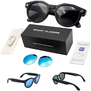 Kivano Smart Glasses with Camera, AI Glasses with 8MP HD Recording, Camera Glasses, WiFi Transfer & BT Calling, AI Translation Audio Sunglasses, Recording Glasses for Video Capture, Music & Voice