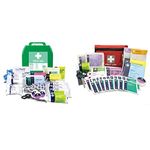 Lewis-Plast Large Premium BS8599-1 Compliant (Low Risk High Risk) First Aid Kit & Premium 92 Piece First Aid Kit - Safety Essentials for Travel, Car, Home, Camping, Work, Hiking & Holiday Red, Small