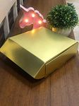 The Mood Twisters (6.25"X6.25"X2") 400 GSM Foldable Gift Boxes for Presents large paper box for gift packing Brownies Chocolates Sweets Cookies Cakescicles Popscicles Laddoo Snacks Storage Box Birthdays - Gold Colour (Pack of 50 Boxes)