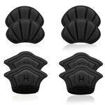 WLLHYF 4 Pairs Heel Grips Liner Cushions Inserts Self-Adhesive Foot Back Protectors Covers Guard Repair Pads for Shoe Too Big Men Women Anti Rubbing Blisters Slipping, Thickness 7mm(Black)