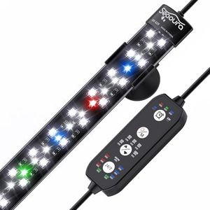 SEAOURA Submersible Aquarium Light for Fish Tanks, 24/7 Cycle Light with Timer, Full Spectrum+7 Single Colors, Auto On/Off, Adjustable Brightness (26.8 Inch for 28-54inch Tanks)