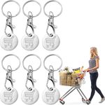 6 PCS Trolley Coin Trolley Coin Keyring Keyring for Supermarket Solid Metal Supermarket Trolley Coin Removable Shopping Keychain Trolley Keyring Easy to Carry Shopping Trolley Coins