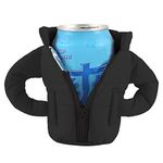 Beer Can Coolers Jacket, Beer Beverage Vest Jacket Cover, Insulated Can Cooler Sleeve for 12oz Cans, Creative Beer Coats, Beer Gifts for Men Beer Lovers Father Boyfriend (Black)