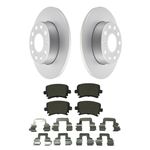 Tectonic Rear Ceramic Disc Brake Pads and Rotors Kit | Brake Kit Compatible with 2005-2010 Volkswagen Golf Jetta Rabbit, 2008-2013 Audi A3 A3 Quattro