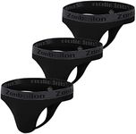 ZONBAILON Men's Thongs Underwear 3-Pack Sexy Soft Breathable G-String Low Rise Black XL