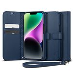 Spigen Wallet S Back Cover Case Compatible with iPhone 14 / iPhone 13 (Leather | Classic Blue)