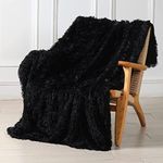 Tuddrom Black Faux Fur Blanket, Dec