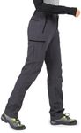 Wespornow Women's-Fleece-Lined-Hiking-Pants Snow-Ski-Pants Water-Resistance-Outdoor-Softshell-Insulated-Pants for Winter (Standard, XX-Large, Grey)