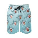 Naispanda Custom Face Swim Shorts, Funny Beach Shorts with Face Photo Printed, Personalized Photo Men's Swim Trunks Beach Board Shorts Quick Dry Swimwear Bathing Suits