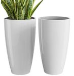 21 inch Planters for Outdoor & Indoor Plants, 2 Pack Tall Plant Flower Pots Modern Decor for Front Porch Patio Deck Living Room