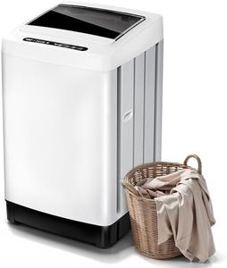Alpha Voltage Portable Washing Machine, 20LBS Capacity Full-Automatic Washing Machine with 8 Programs 10 Water Levels & Drain Pump, Portable Washer for Apartment, Home, Dorms, RV