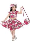 Laraib Fashion Cotton Girls Midi Dress with Cap and Purse (Midi01_Pink_5-6 Years)