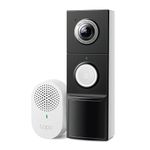 TP-Link Tapo Smart Video Doorbell Camera with Chime, Battery or Wired, 2K QHD Color Night Vison, No Monthly Fee, 180° Ultra-Wide Head-to-Toe View, Ring Call, Free AI Detection, Local Storage (D225)