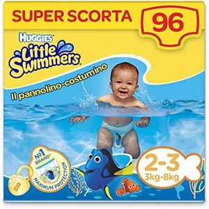 Huggies Little Swimmers, talla 2-3 (3-8 kg), 8 paquetes1 de 12 pañales bañadores, un total de 96 bañadores