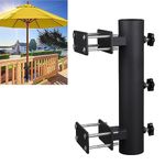 Wdwlbsm Patio Umbrella Holder Outdoor Deck Mount Umbrella Holder Heavy Duty Umbrella Clamp Hand-Turn Knob Umbrella Base Stand for Deck Railing, Fences，Docks, Courtyard Balcony, Patios