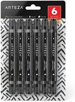 Arteza Black Fabric Markers, Set of 6, Dual-Tip Permanent Laundry Pen Set, Art Supplies to Create Fade-Proof Designs on Shirts, Shoes & Canvas