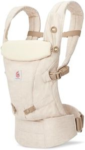 Ergobaby Adapt Leinen Baby Carrier for Newborns from Birth, 3 Positions Ergonomic Baby Belly Carrier, Back Carrier, Baby Carrier, Natural Linen