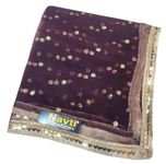 Navti Creations Women's Net Dupatta With Sequence Embroidery & Kiran Border (Length -2. 25m) / Mata ki Chunri (Purple)