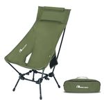 MOON LENCE Camping Chairs for Adults, Adjustable Oversize Beach Chair Lawn Chair with High Back - Large Capacity, Heavy Duty - Backpacking Chair Folding Chair for Hiking Fishing, Green