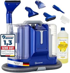 SOMMERTAL MultiCleaner WS450 - Limpiador de tapicería 5 en 1 + 1 l, dispositivo para alfombras, escaleras, tapicería, sofá, coche, animales, manchas, potente motor de 450 W, aspiradora de lavado, con