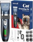 oneisall Cat Grooming Clippers for Matted Hair, 2-Speed Cat Grooming Kit Cordless Low Noise Pet Hair Clipper Trimmer for Dogs Cats Animals (Blue)