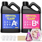 Epoxy Resin Kit 32oz/948ml - Crystal Clear Resin and Hardener Resin Epoxy kit,No Yellowing, No Bubbles Casting with Mixing Sticks and Cups, Best for DIY, Crafts, Beginners, Easy Mix 1:1 Ratio (32oz)