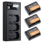 K&F Concept NP-FZ100 Replacement Battery and Charger Set, 3 Pack 2280mAh Battery & Triple Slot Charger for Sony A7iii, A7iv, FX3, FX30, A7C, ZV-E1, A9, A6600, Alpha 9, Alpha 9S, A9S, A7R3, A7R4 Camera