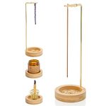 ZenBless Eco-Friend Incense Holder for Sticks, Upside-Down Incense Burner,7 Chakra Bamboo Insence-Stick Holder with Brass Incense Stick Stand Palo Santo Holder, Decoration for Meditation Yoga Spa Room