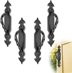 Sonora 4 Pack 12 Inch Decorative Black Iron Handle for Sliding & Barn Doors, Gates & Pulls
